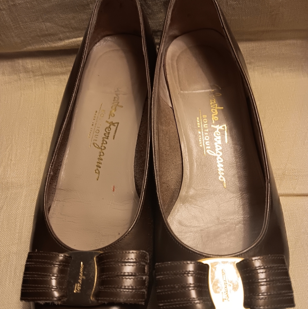 Salvatore Ferragamo  Brown Leather Loafers Size 8 1/4 B